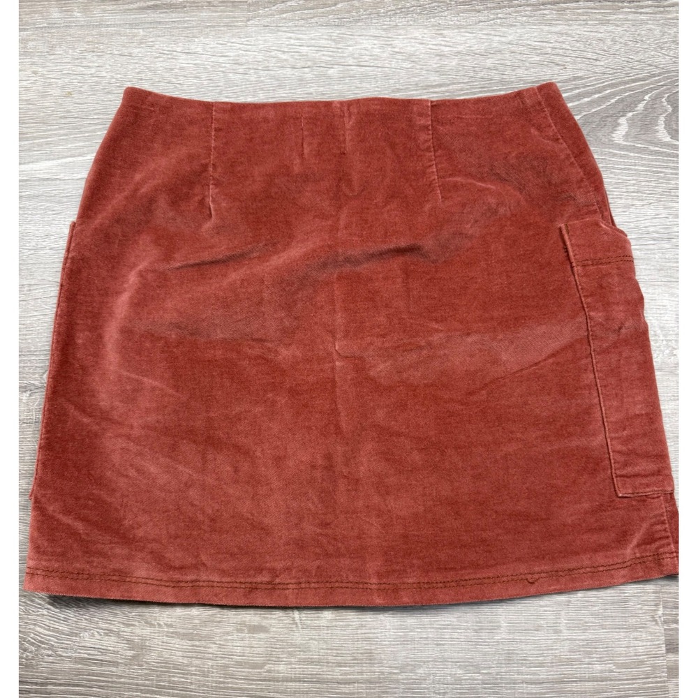 BDG Urban Outfitters Rust Corduroy Mini Skirt Button Front Pockets Small - Picture 2 of 6